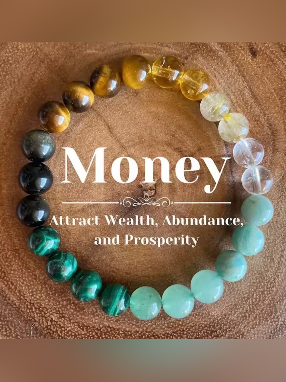 JD Gems jewelry money Beaded Bracelet natural stone 6/8/10mm